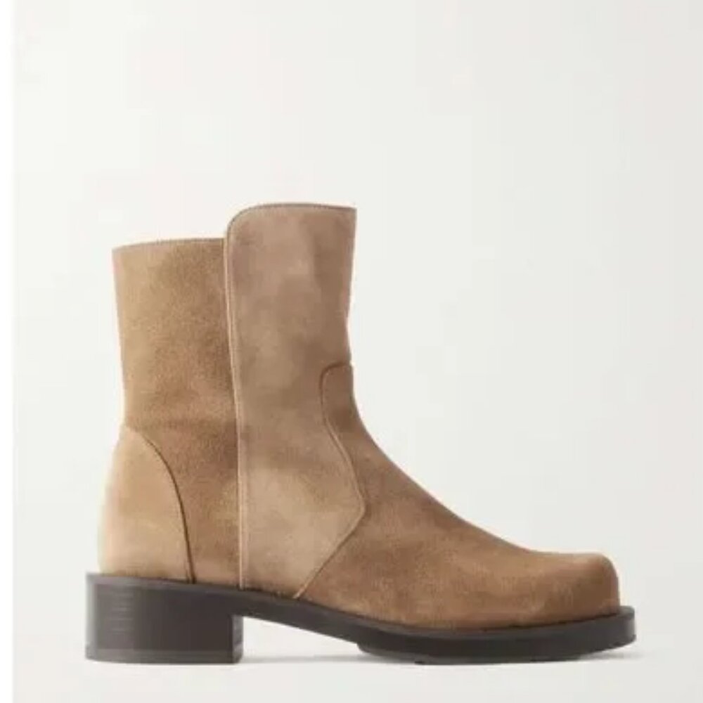 NIB$595 Stuart Weitzman 5050 Bold Zip Bootie Khaki Ankle Boots 11 - Picture 5 of 16